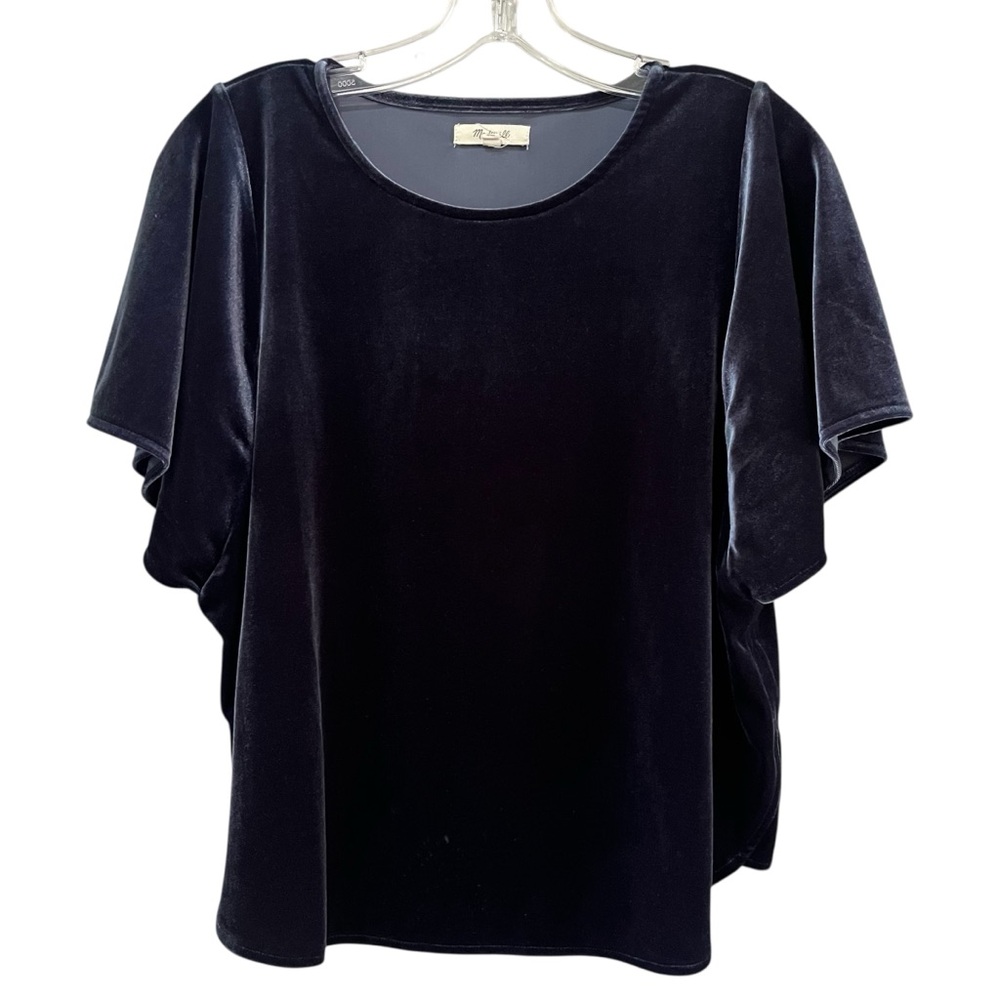 Madewell Black Velvet Blouse